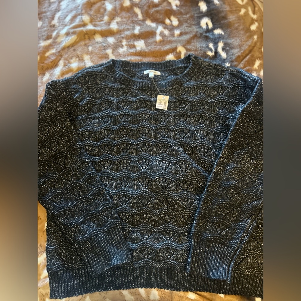 Maurices Black and Gray Patterned Sweater